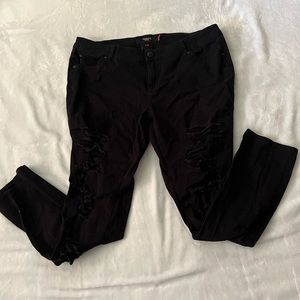 Fishnet Distressed Torrid Jeans.